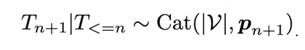 Figure: formula image conditional categorical distribution over the vocabulary.